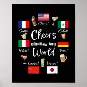 Poster Acclamations autour du monde Vacances Boissons Drô