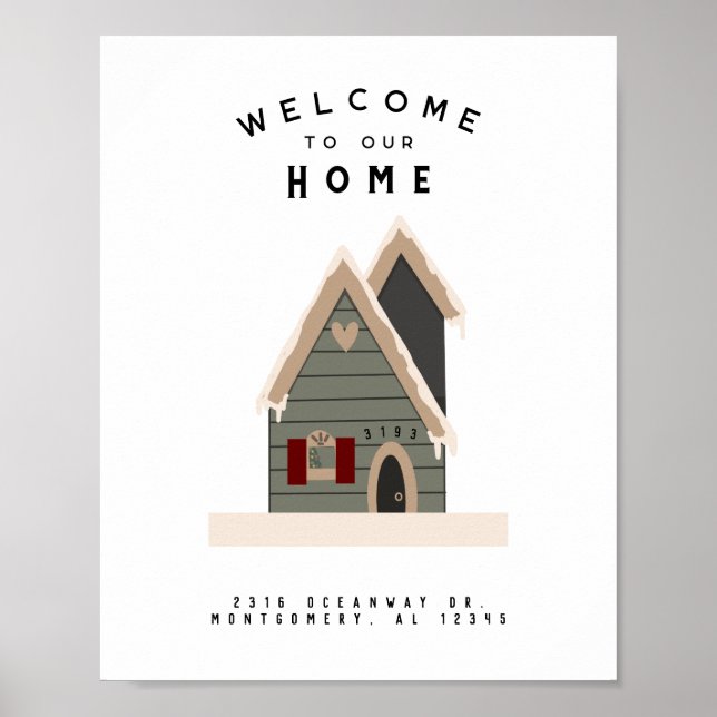 Poster Accueil Accueil Personnalisé Maison contemporaine (Devant)