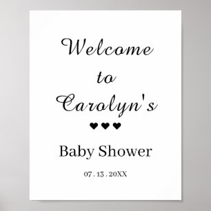 Poster Accueil Baby shower blanc