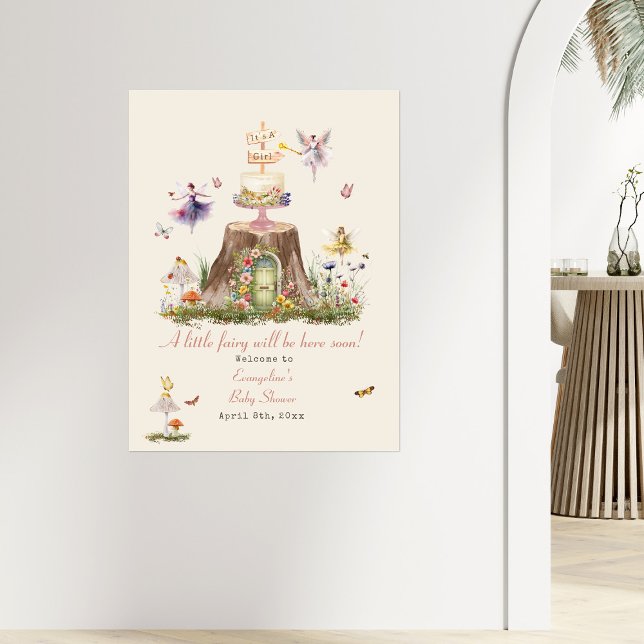 Poster Accueil Baby shower Fairy Woodland Girl (Créateur téléchargé)