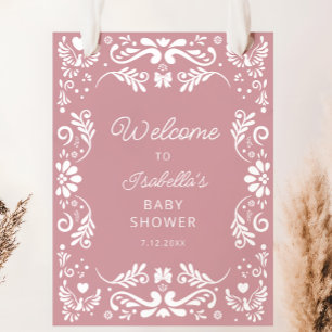 Poster Accueil Baby shower fille mexicaine
