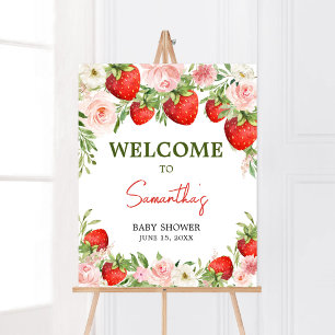 Poster Accueil Baby shower fraise