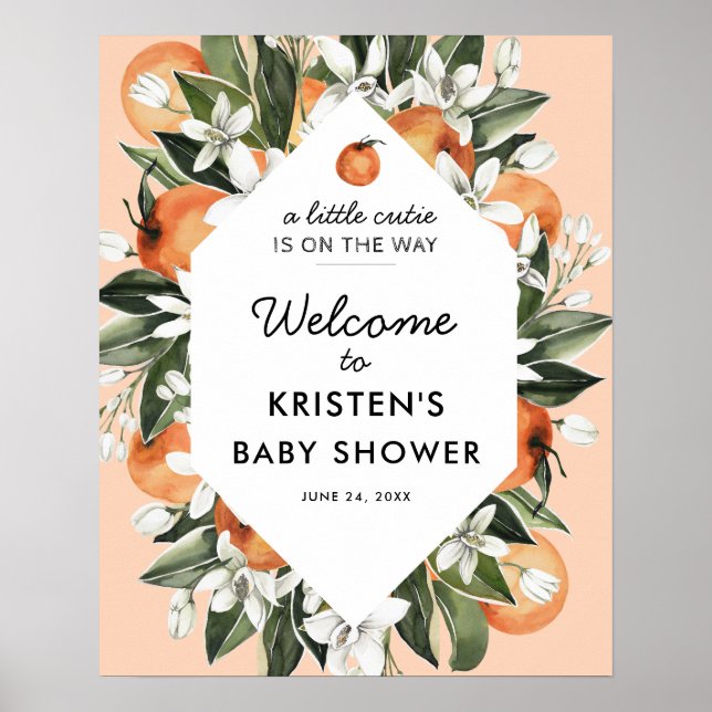 Poster Accueil Baby shower Little Cutie (Devant)