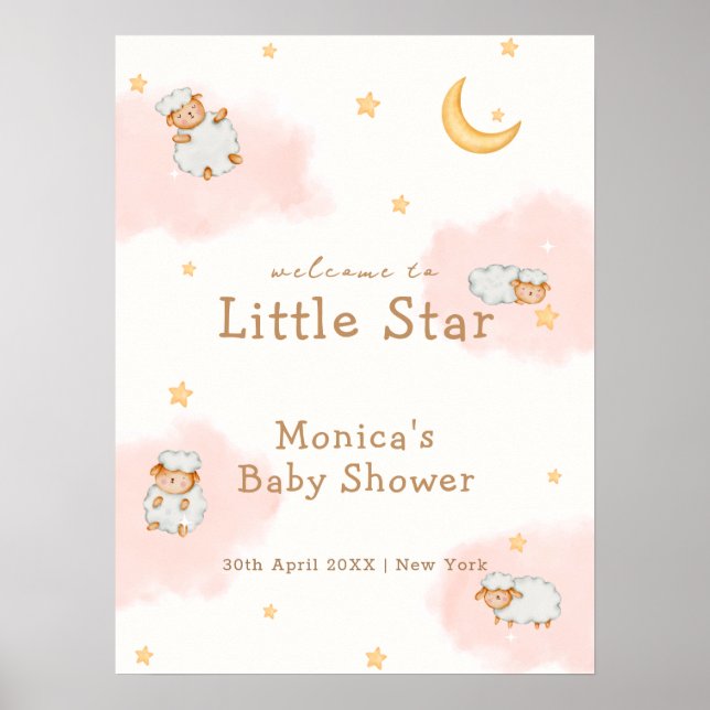 Poster Accueil Baby shower Twinkle Sheep Twinkle (Devant)