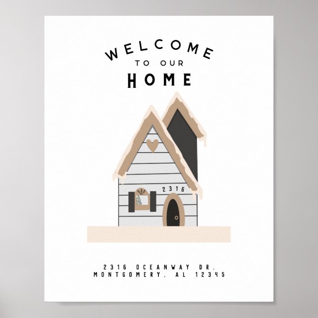 Poster Accueil Bienvenue Maison personnalisée (Devant)