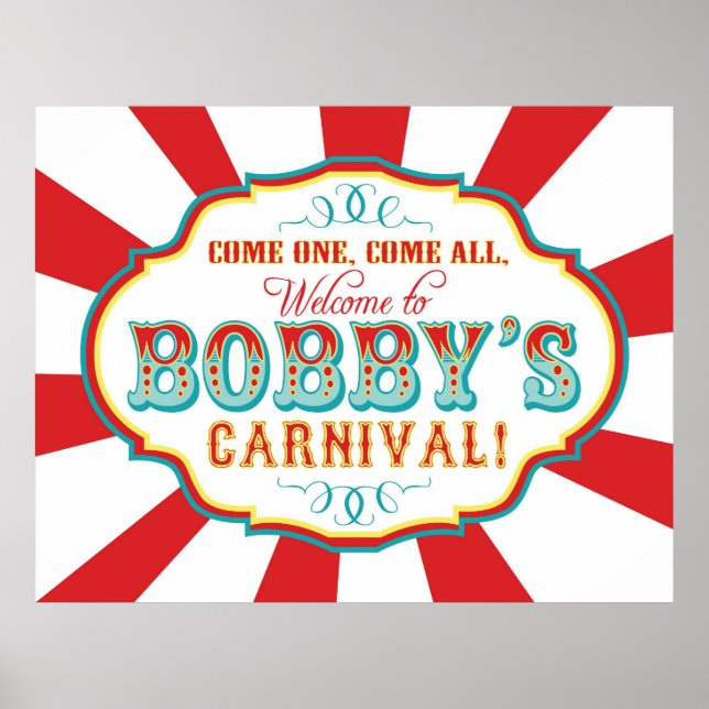 Poster Accueil Carnaval personnalisé Bannière d'anniversa (Devant)