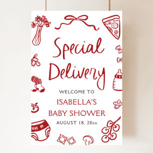 Poster Accueil de Baby Shower pour une Livraison Spéciale
