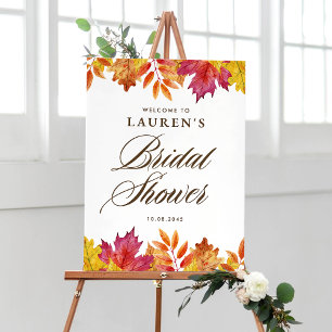 Poster Accueil de la Fête des mariées d'automne Feuille e