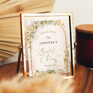 Poster Accueil de la Fête des mariées de prairie florale