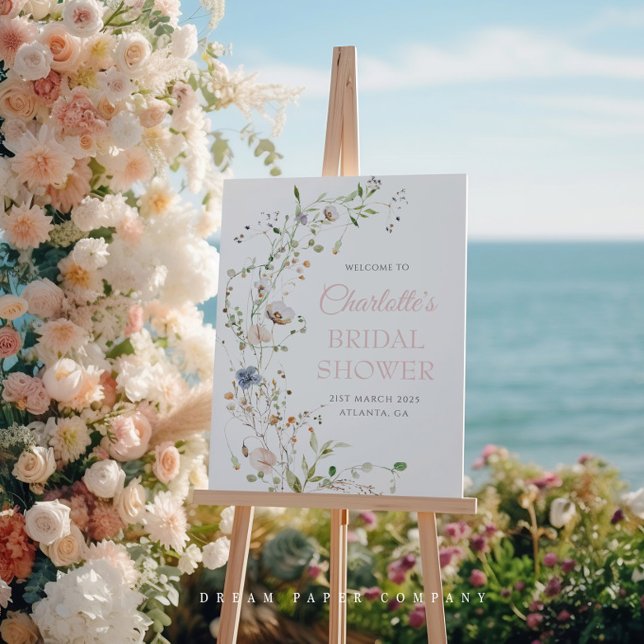 Poster Accueil de la Fête des mariées Fleur sauvage (Créateur téléchargé)