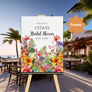 Poster Accueil de la Fête des mariées Tropical Luau Hawai