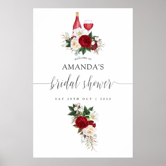 Poster Accueil de la fête prénuptiale de dégustation de v (Devant)