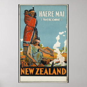 Poster Accueil de l'AMI de Haere au rétro art de voyage