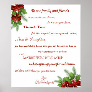Poster Accueil de Noël Accueil Famille et amis Réception