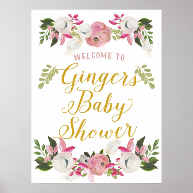 Poster Accueil des panneaux de portes de Baby shower pers (Devant)
