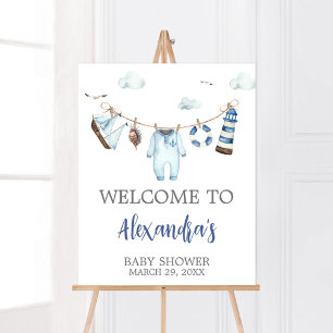 Poster Accueil du Baby shower Ahoy Nautical