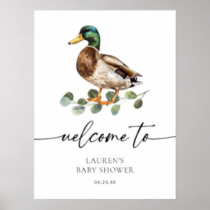 Poster Accueil du Baby shower de canard moderne Mallard