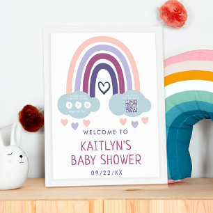 Poster Accueil du Baby shower Little Rainbow