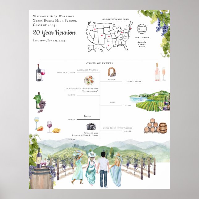 Poster Accueil du calendrier de l'itinéraire de réunion (Devant)