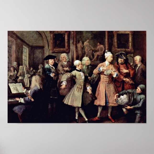 Poster Accueil Du Matin " Par Hogarth William (Devant)