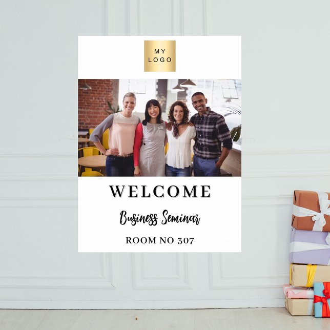 Poster Accueil du séminaire sur le logo de l'entreprise p (Créateur téléchargé)