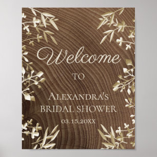 Poster Accueil Élégant et Rustique pour une Baby Shower d