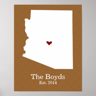 Poster Accueil est là où se trouve votre coeur - Arizona