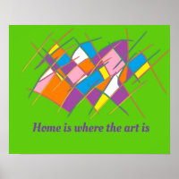 Accueil est l'endroit où l'art est logo sur le des