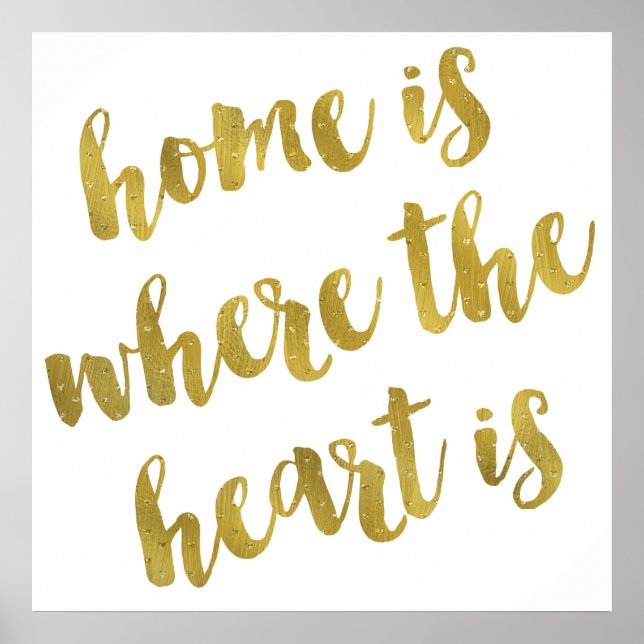 Poster Accueil Est Où Le Coeur Est Cité Faux Gold Foil (Devant)