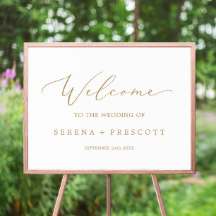Poster Accueil Mariage de calligraphie or Delicy