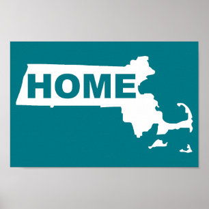 Poster Accueil Massachusetts Loin De L'Affiche D'État
