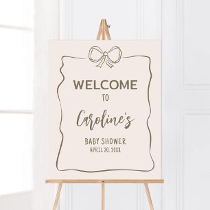 Poster Accueil minimaliste du Baby shower Coquette