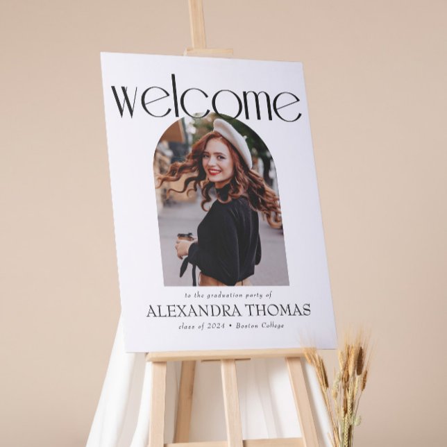 Poster Accueil minimaliste et moderne de la fête de gradu (Créateur téléchargé)
