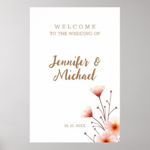 Poster Accueil minimaliste Mariage de calligraphie modern