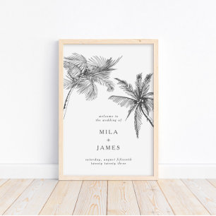 Poster Accueil minimaliste Tropical moderne Mariage