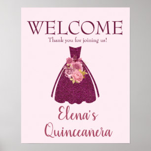 Poster Accueil moderne de la Parties scintillant Quinceañ