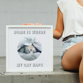 Poster Accueil où mon chat naps photo personnalisée