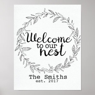 Poster Accueil personnalisé à l'impression Notre nid
