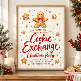 Poster Accueil personnalisé d'échange de biscuits au ging