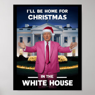 Poster Accueil Pour Noël Père Noël Drôle Trump Xmas Pajam
