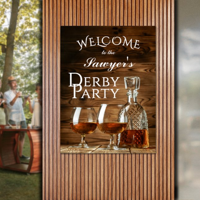 Poster Accueil Russe Whiskey Derby Party (Rustic whiskey decanter and glasses Derby party poster - INSTANT DOWNLOAD and/or PRINTED)