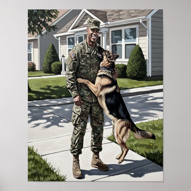 Poster Accueil - Soldat et son chien (Devant)