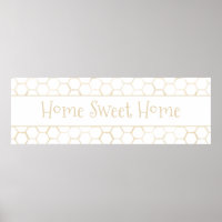 Accueil Sweet Home White Gold Hexagon Beehive Moti