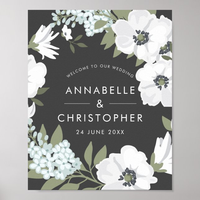 Poster Accueil vintage du Mariage Anemone (Devant)