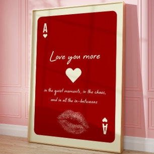 Poster Ace of Hearts Vous Aime Plus Romantique Carte de j