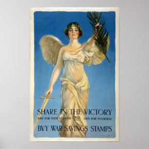Poster Achetez des timbres d'épargne de guerre, 1918. Vin