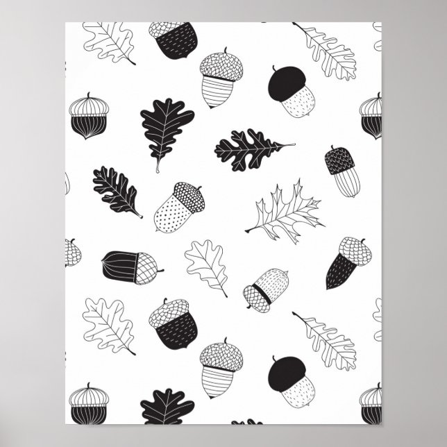 Poster Acorns et feuille (Devant)