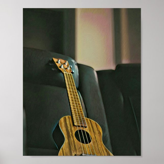 Poster acoustic bass electric guitar gift (Devant)