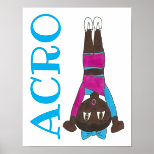 Poster ACRO acrobatique Danse école Studio enseignant Art