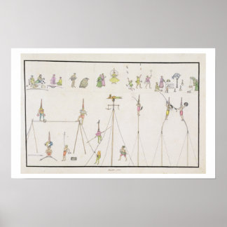 Poster acrobates, contrebandiers, personnages d'identité,